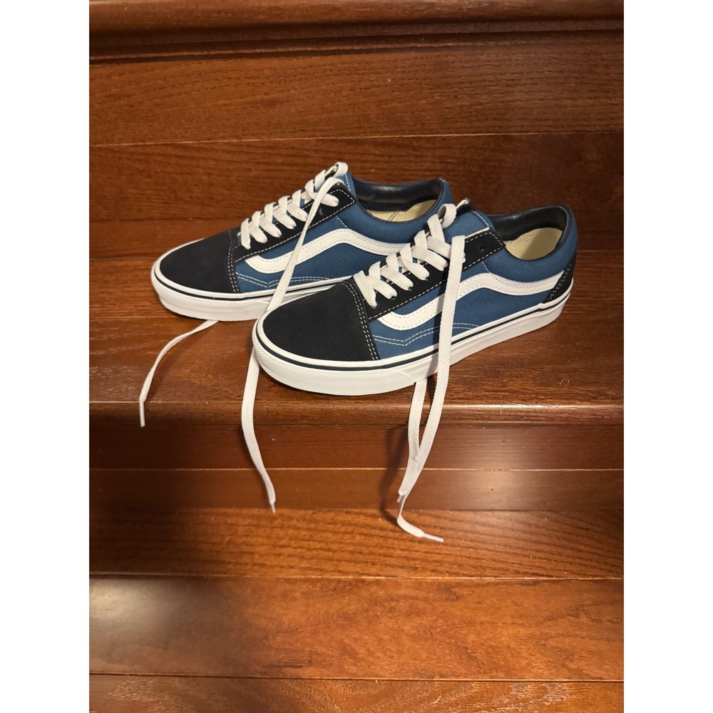 Vans Old Skool Navy Blue/Black Suede Classic Skate Shoes Unisex Women 7.5/Mens 6